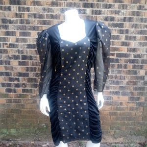 Diana Marco black dress with polka dot dress